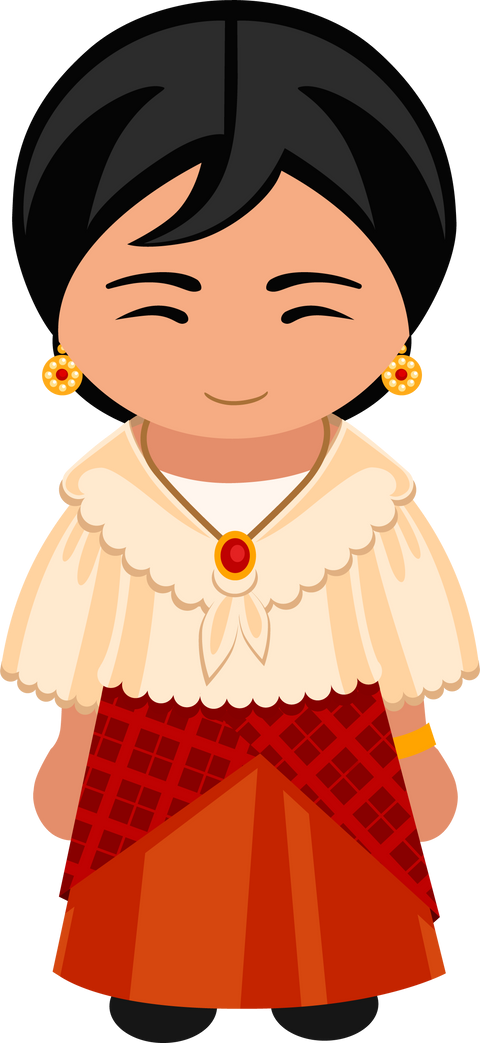 Woman in philippine ethnic costume.