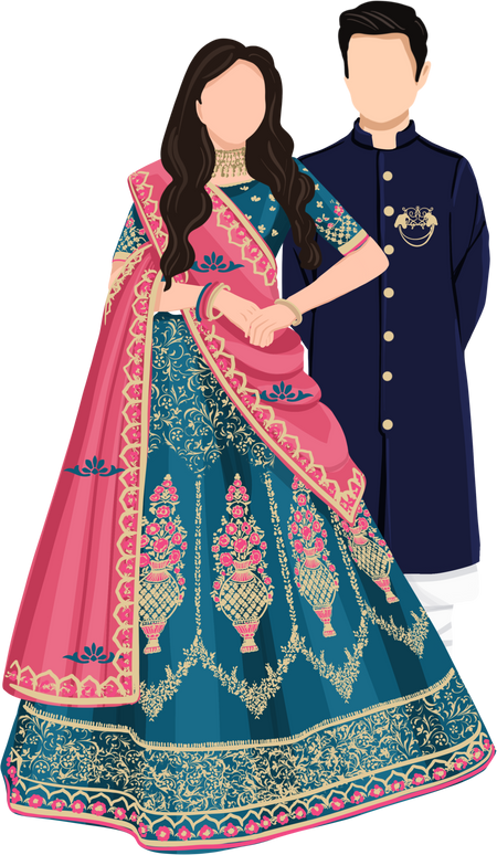 wedding couple outfits traditional lehenga and indo western